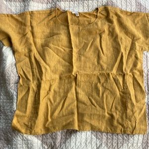 Linen boxy top from Eileen Fisher